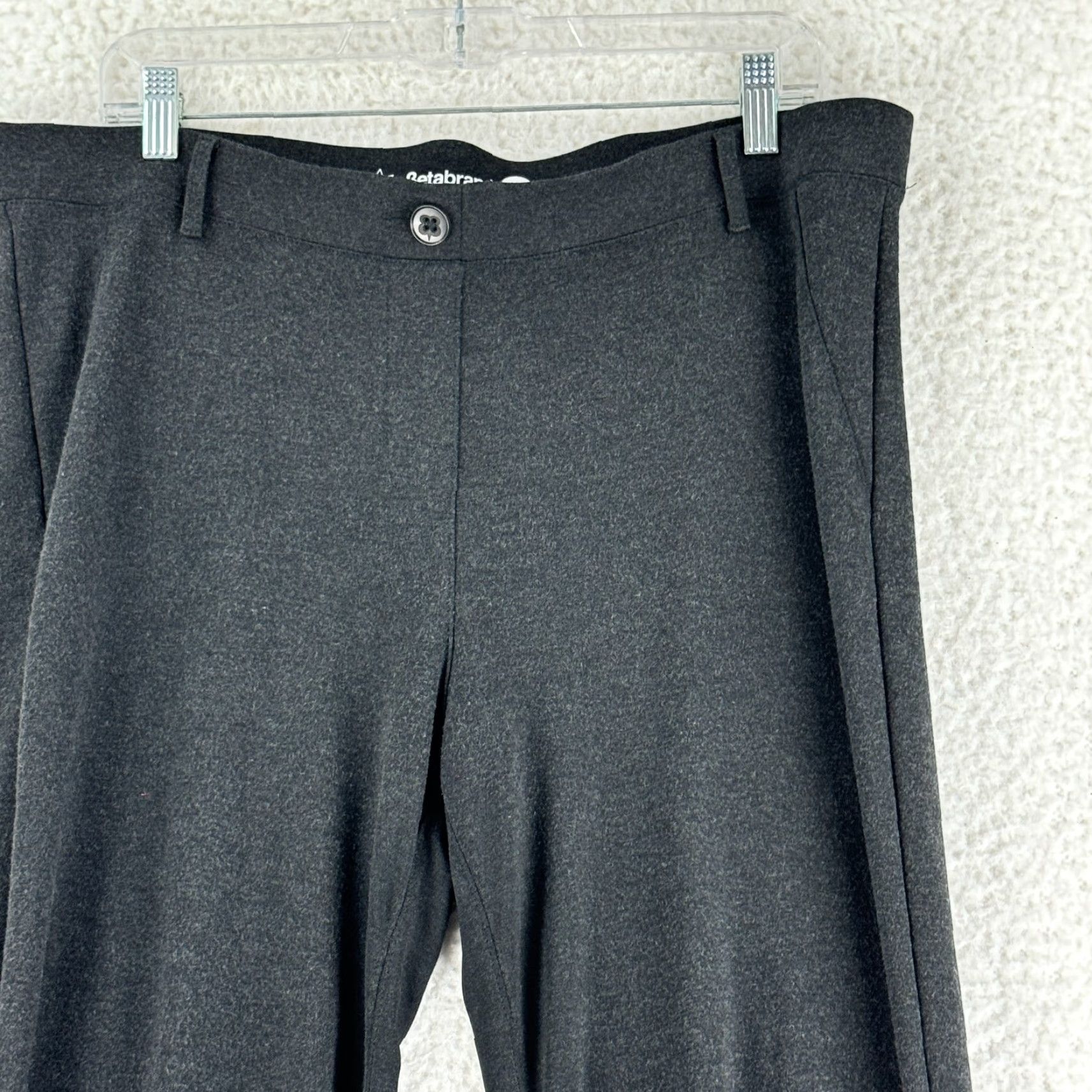 Vintage Betabrand Gray Pull On Straight Leg Pants Womens Stretch Elastic Waist Size XLP Size 40" / US 18 - 2 Thumbnail