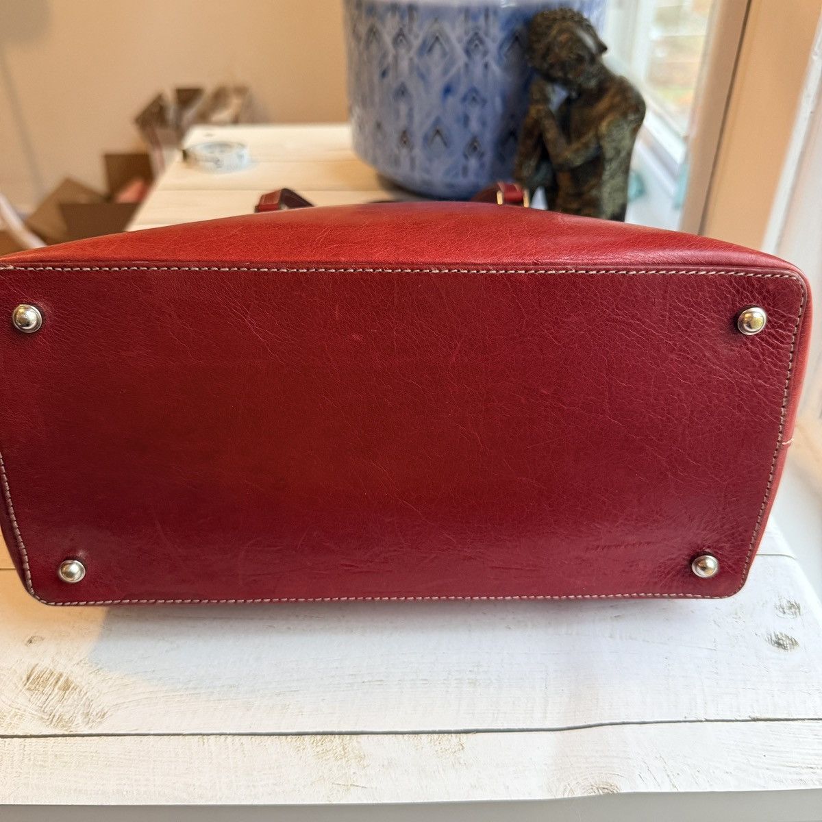 Kate Spade Vintage Red All Leather Tote, Made in Itay Size ONE SIZE - 8 Thumbnail