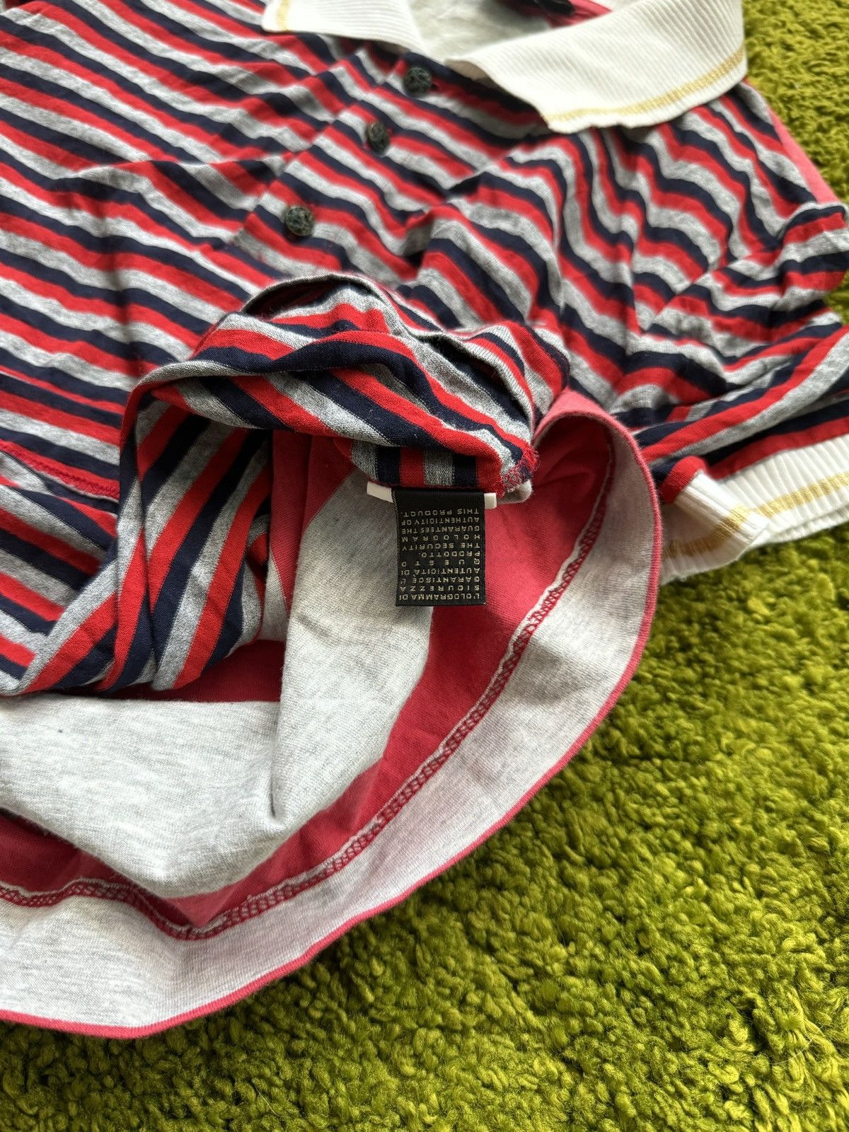 Just Cavalli × Roberto Cavalli × Vintage Just Cavalli 2000s archive vintage striped polo t-shirt Size L / US 10 / IT 46 - 6 Thumbnail