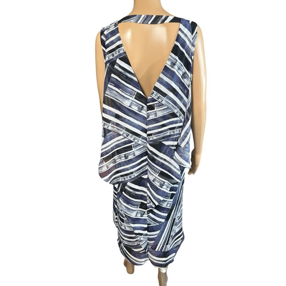 Other NWT New Dana Buchman Blue and White Asymmetrical Hem Dress Size M / US 6-8 / IT 42-44 - 5 Thumbnail