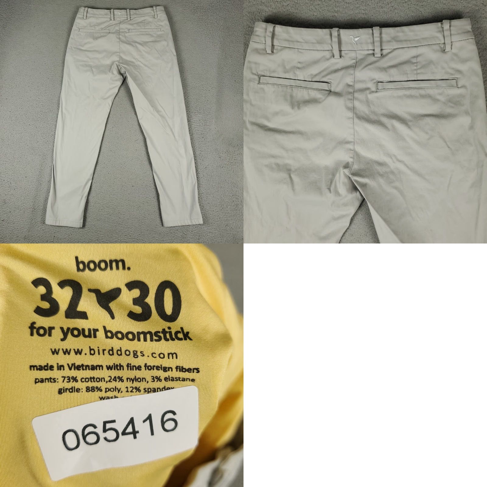 Vintage Bird Dogs Pants Mens 32x28 Gray Stretch Chino Trousers Sl ash Pocket Flat Front Regular Size US 32 / EU 48 - 8 Thumbnail