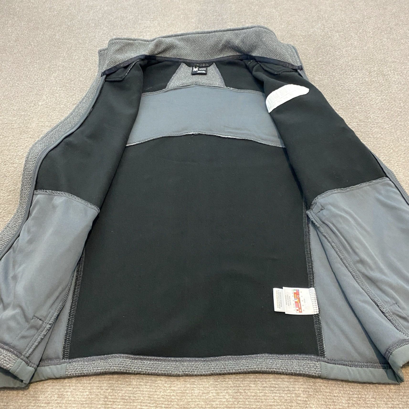 Spyder Spyder Vest Mens M Full Zip Pillow Tech Gray Insulated Stretch Logo Size US M / EU 48-50 / 2 - 6 Thumbnail