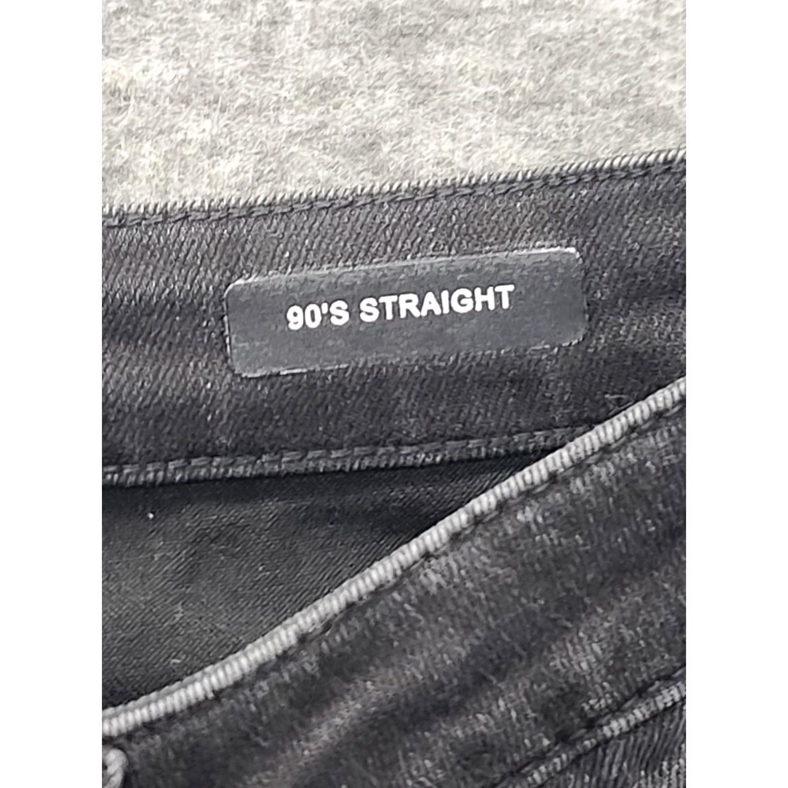 Vintage Judy Blue 90's Straight Jeans Women Black High Rise Distressed Denim 32 Inseam 15/32 Size 15 Regular Stretch Pockets Size 36" / US 14 / IT 50 - 4 Thumbnail