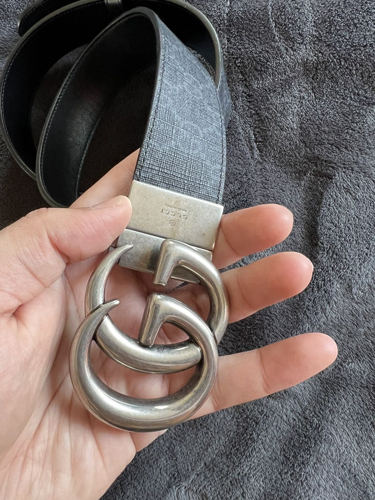 image of Gucci GG Marmont Reversible Belt in Black, Men's (Size 40)