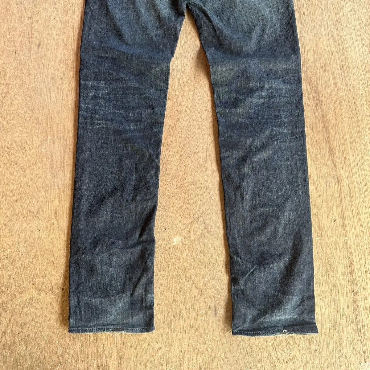 GAS GAS JEANS VINTAGE LABEL COW LEATHER DISTRESSED DENIM PANTS Size US 30 / EU 46 - 12 Thumbnail