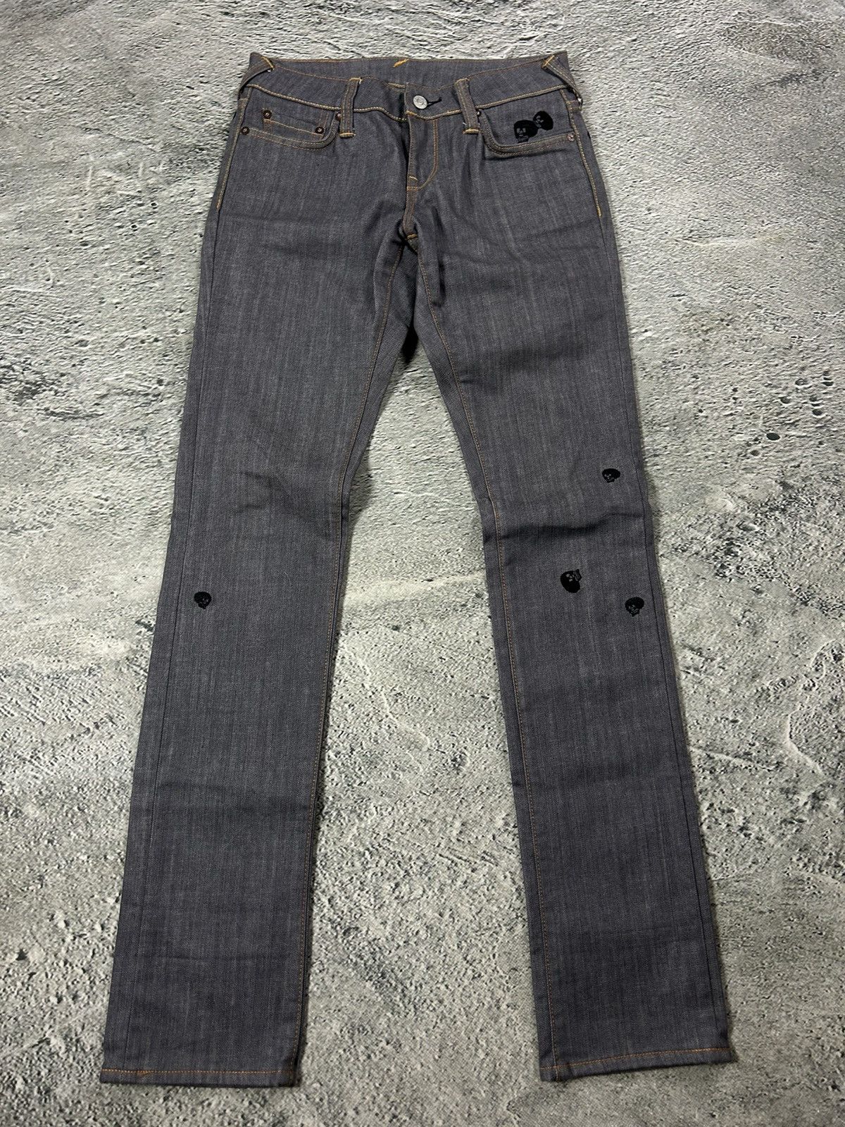 Evisu Evisu vintage daicock skull logo grey jeans black Size 26" / US 2 / IT 38 - 10 Thumbnail