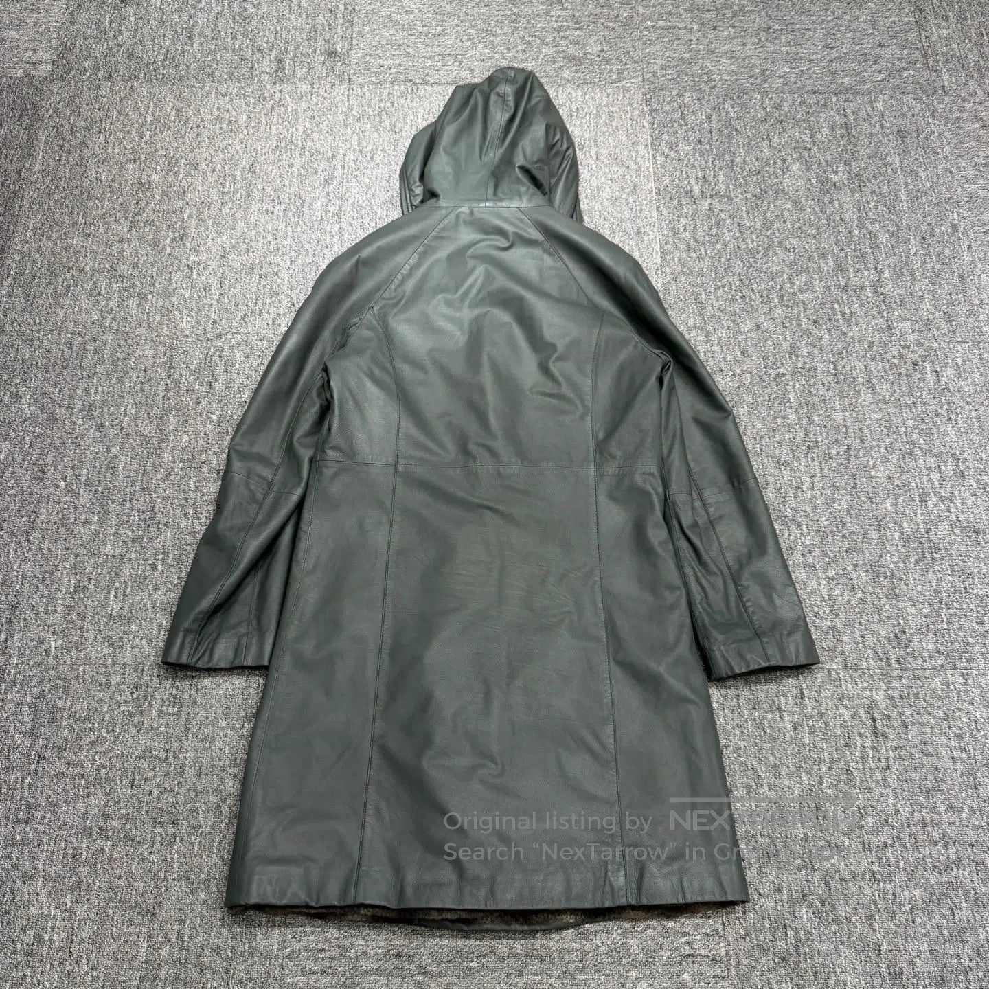 Giorgio Armani Green Faux Fur Lined Hooded Coat with Belt Size M. Size US M / EU 48-50 / 2 - 5 Thumbnail