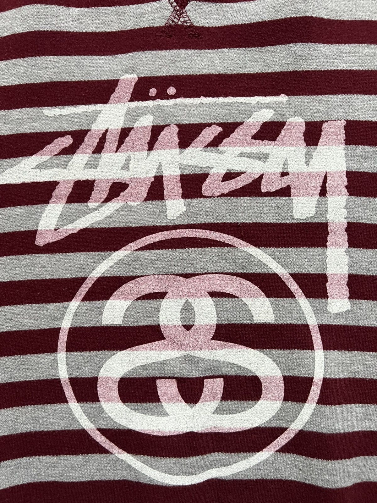 Stussy × Vintage Stussy Striped Sweatshirt Big Logo Men's Size US M / EU 48-50 / 2 - 5 Thumbnail