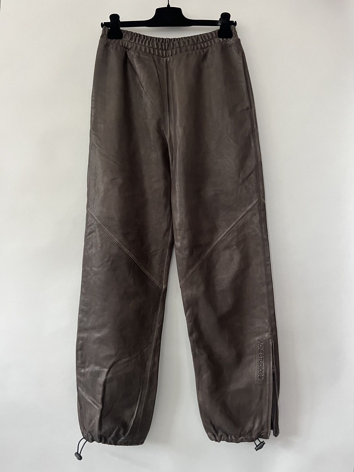 Acne Studios Acne Studios Brown Casual Leather Trousers Size 26" / US 2 / IT 38 - 1 Thumbnail