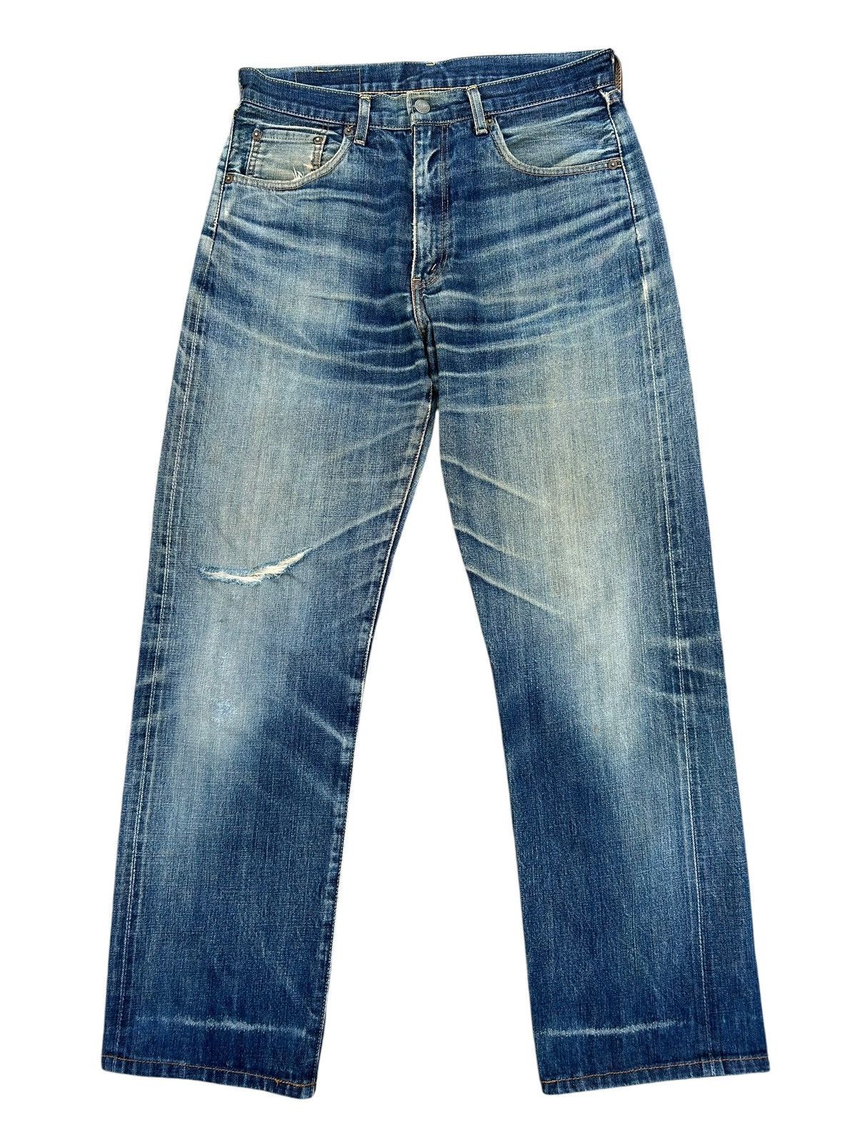 Kapital Thrashed Vintage Levis Big E Selvedge Denim Jeans Size US 32 / EU 48 - 4 Thumbnail