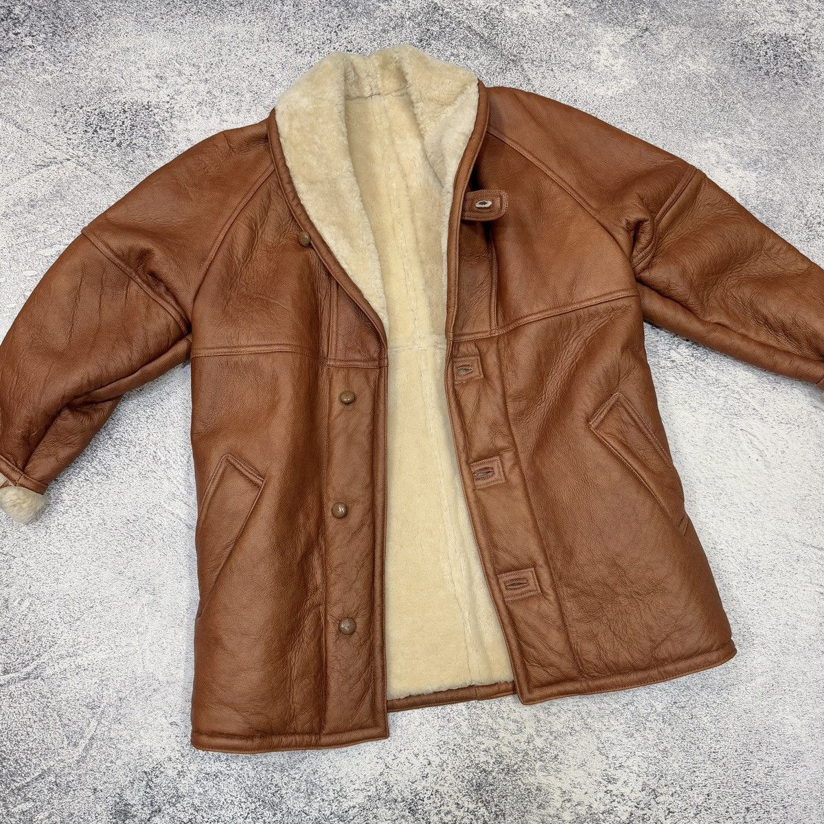 Francesco Smalto Vtg SMALTO Linea 77 Shearling Coat Italian Leather Sheepskin Size US S / EU 44-46 / 1 - 11 Thumbnail