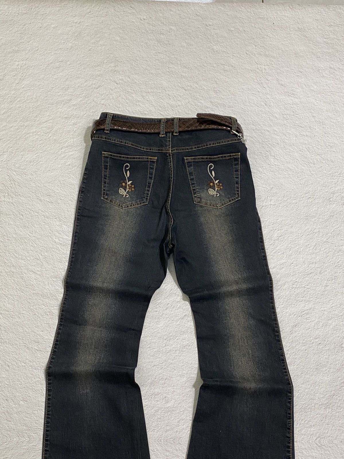Japanese Brand SICK💰Vintage Sun Rose Bush Pant Stretchable Jeans Size US 28 / EU 44 - 4 Thumbnail
