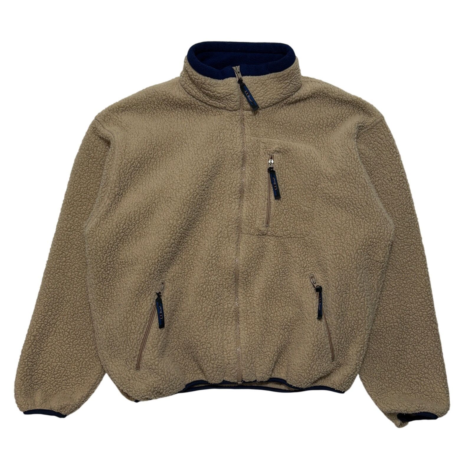 L.L. Bean VTG 90's LL Bean Sherpa Fleece Full Zip Jacket Cream L Size US L / EU 52-54 / 3 - 1 Thumbnail