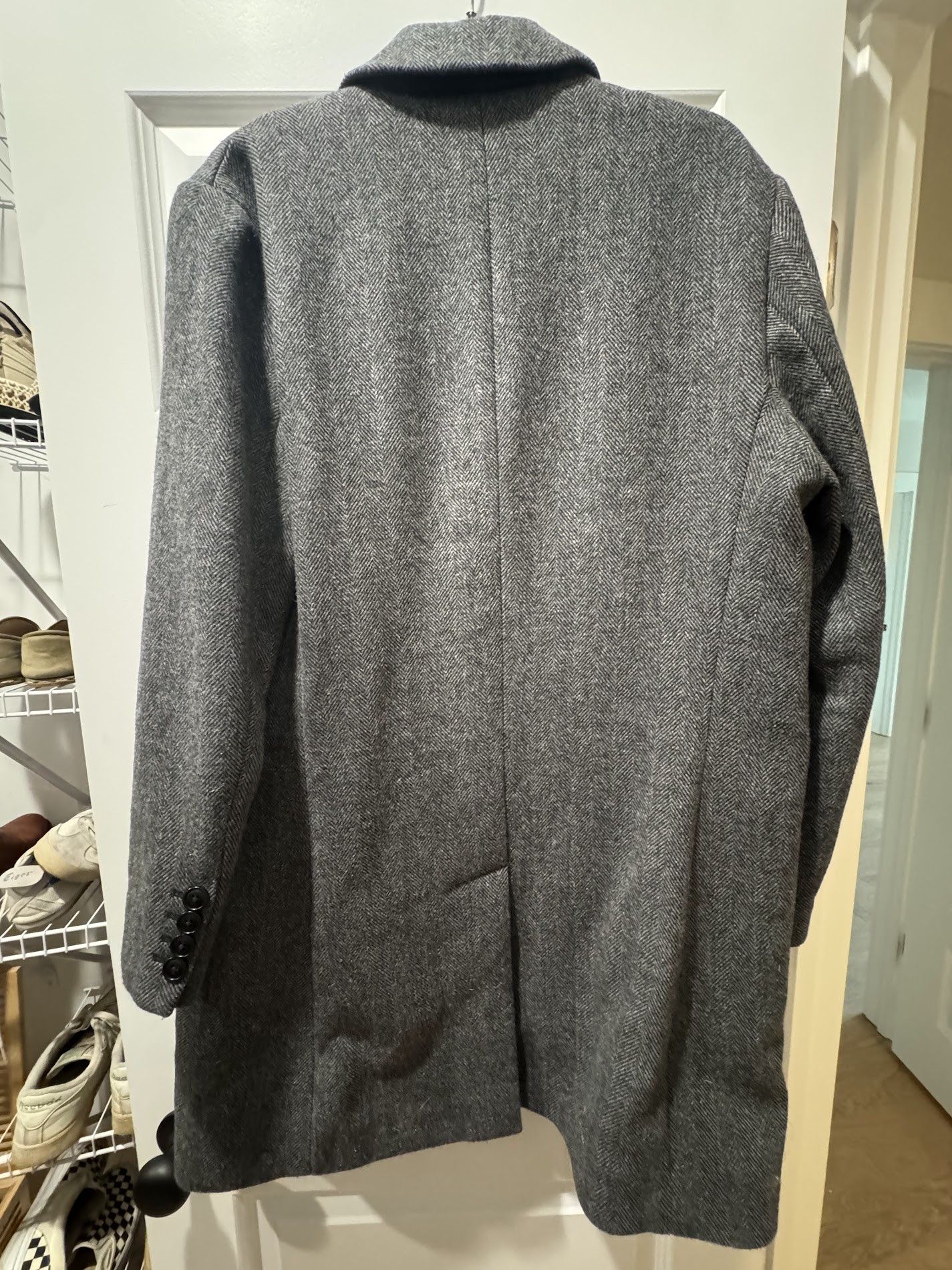 Bonobos Bonobos Italian Wool Topcoat – Charcoal Herringbone Size 38R - 3 Thumbnail