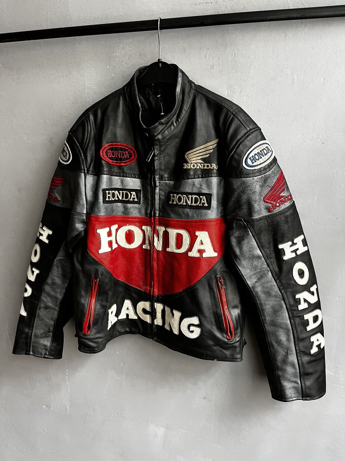 Vintage Honda Racing CBR Leather Jacket RARE ALL BLACK Size US M / EU 48-50 / 2 - 3 Thumbnail