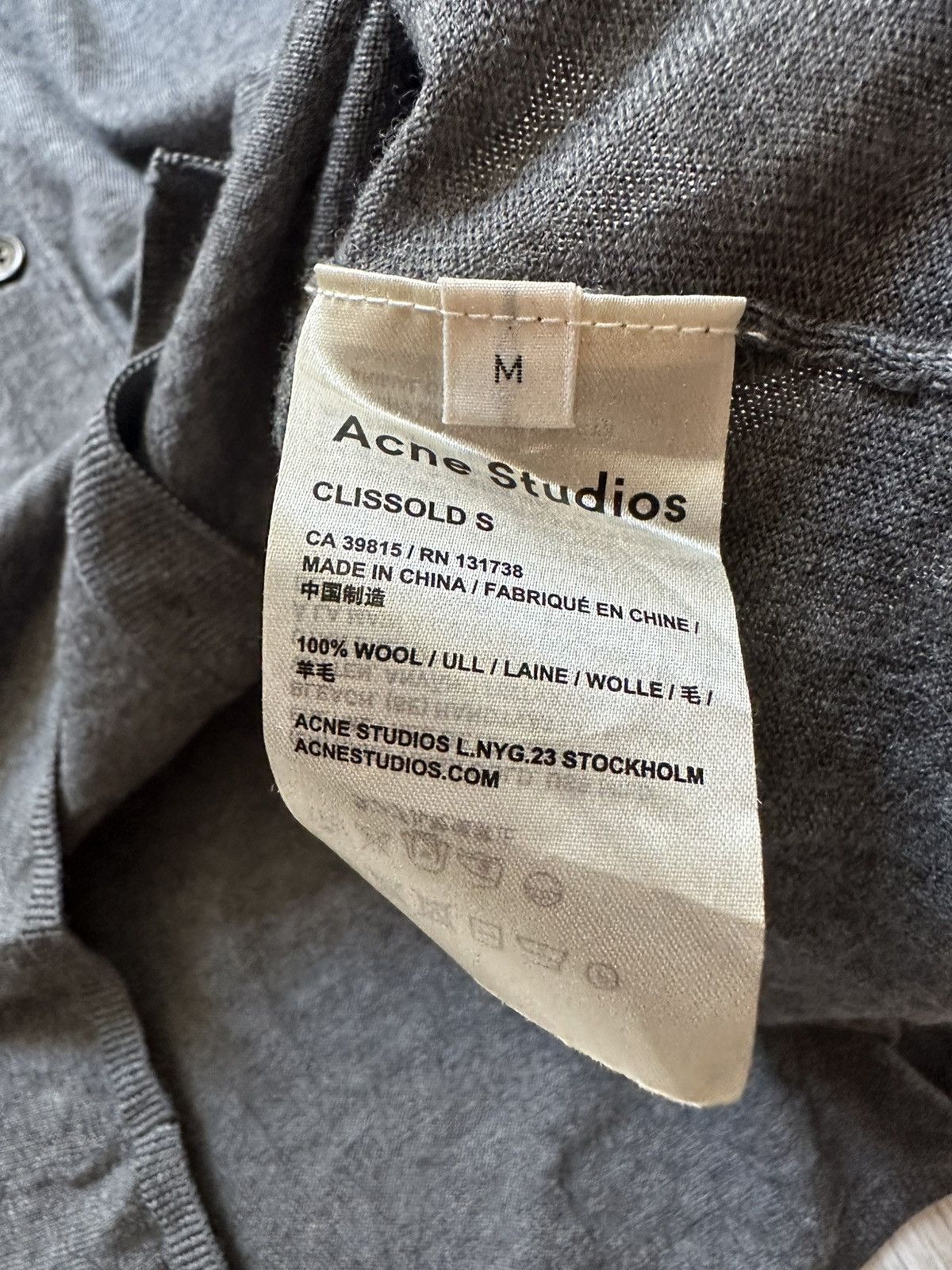 Acne Studios Acne Studios Clissold S Wool Cardigan Sweater Gray Size M Size US M / EU 48-50 / 2 - 5 Thumbnail