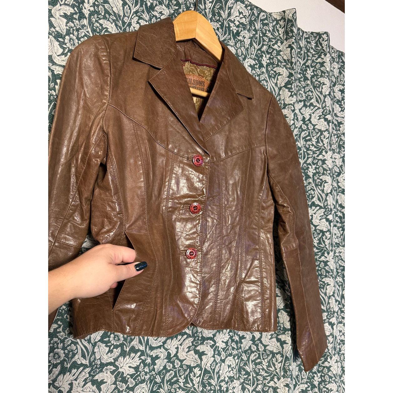 Wilsons Leather Vintage Brown Wilsons 100% Leather Maxima Fitted 90s Y2K 70s Size XS / US 0-2 / IT 36-38 - 9 Thumbnail