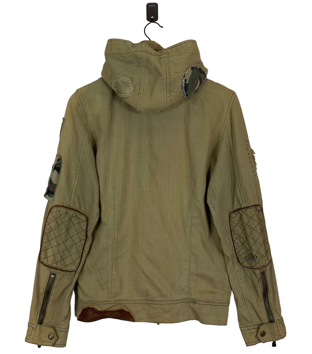 Japanese Brand × Vintage VINTAGE B.A.P MILITARY STYLE PATCH WORK HOODIE DENIM JACKET Size US M / EU 48-50 / 2 - 9 Thumbnail