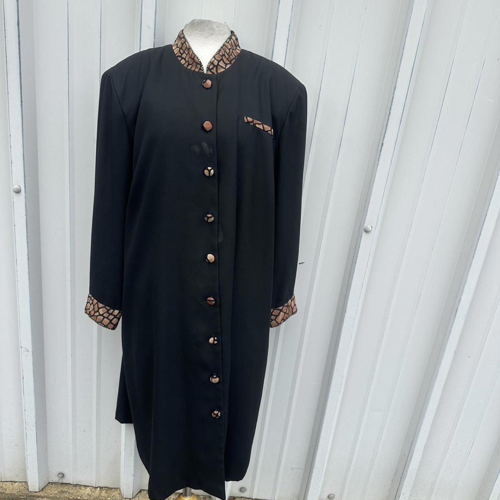 Other vintage 90s longline button-up shirt dress #leopardprint Size 4XL / US 24-26 - 1 Thumbnail