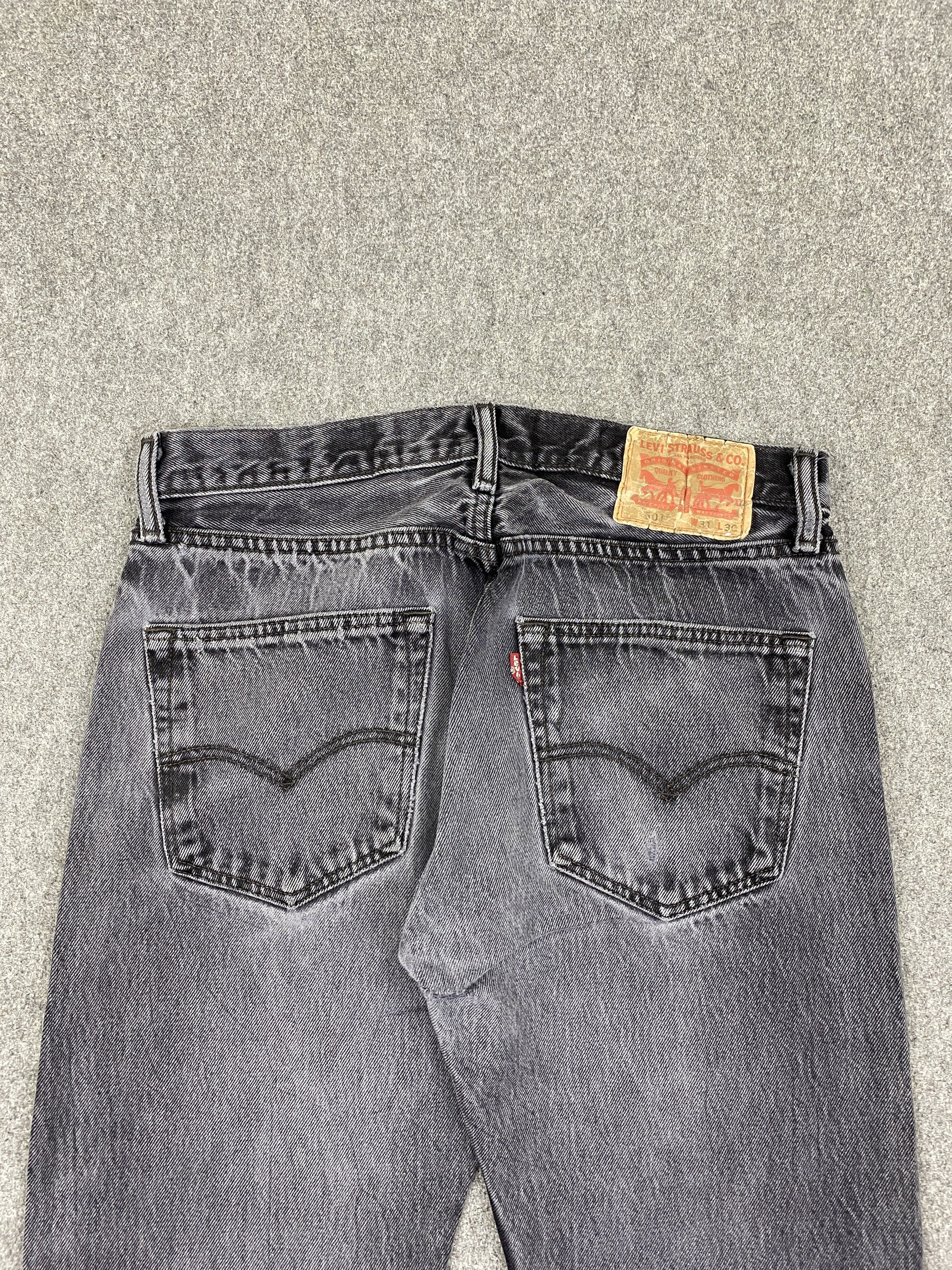 Levi's Vintage Levis 501 Distressed Faded Black Jeans DP2733 Size US 31 - 4 Thumbnail