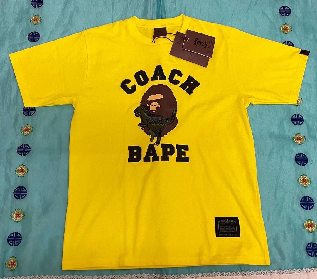 人気話題コラボ！BAPE x Coach Rexy Tee Yellow A BATHING APE X Coach Rexy Tee Yellow XL - POIZON