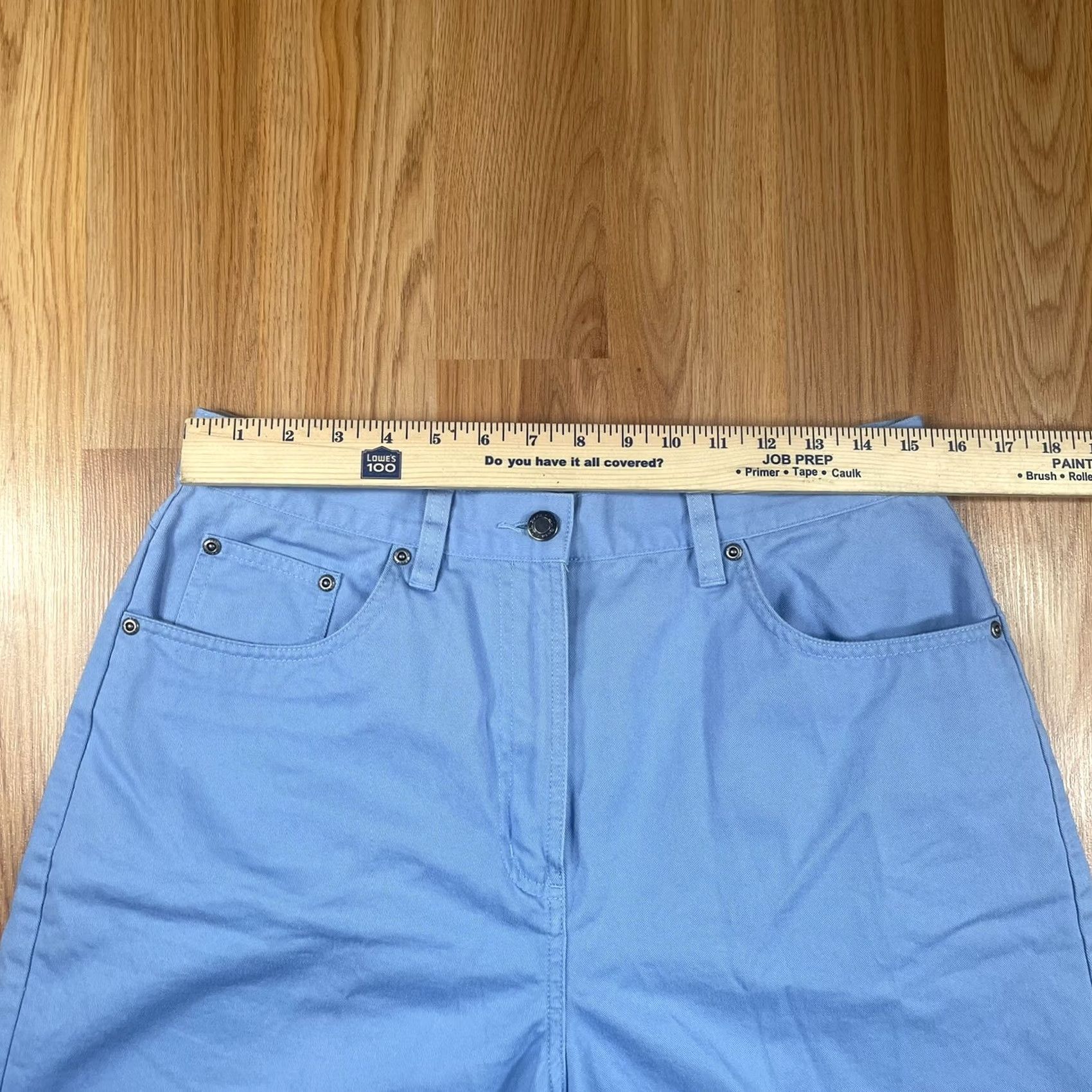 Vintage VINTAGE LL Bean Shorts Womens Size 14 Blue Flat Front Khaki Chino Slacks 100% Cotton Size 36" / US 14 / IT 50 - 3 Thumbnail