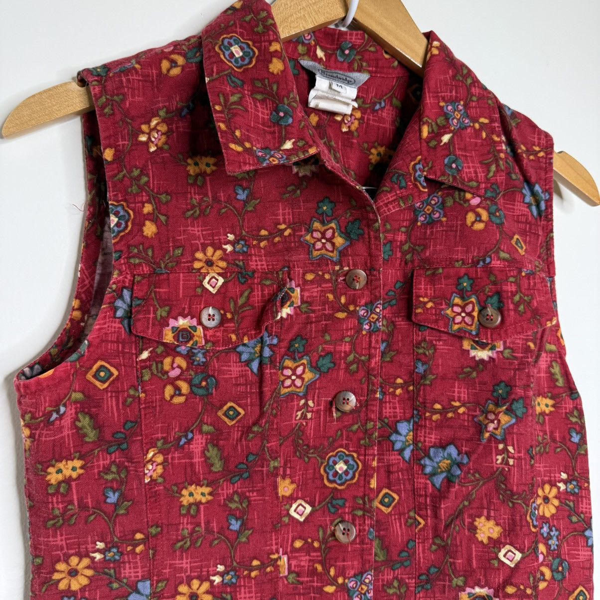 Vintage Vintage Stonebridge Floral Red Vest Top Size Medium Size M / US 6-8 / IT 42-44 - 2 Thumbnail