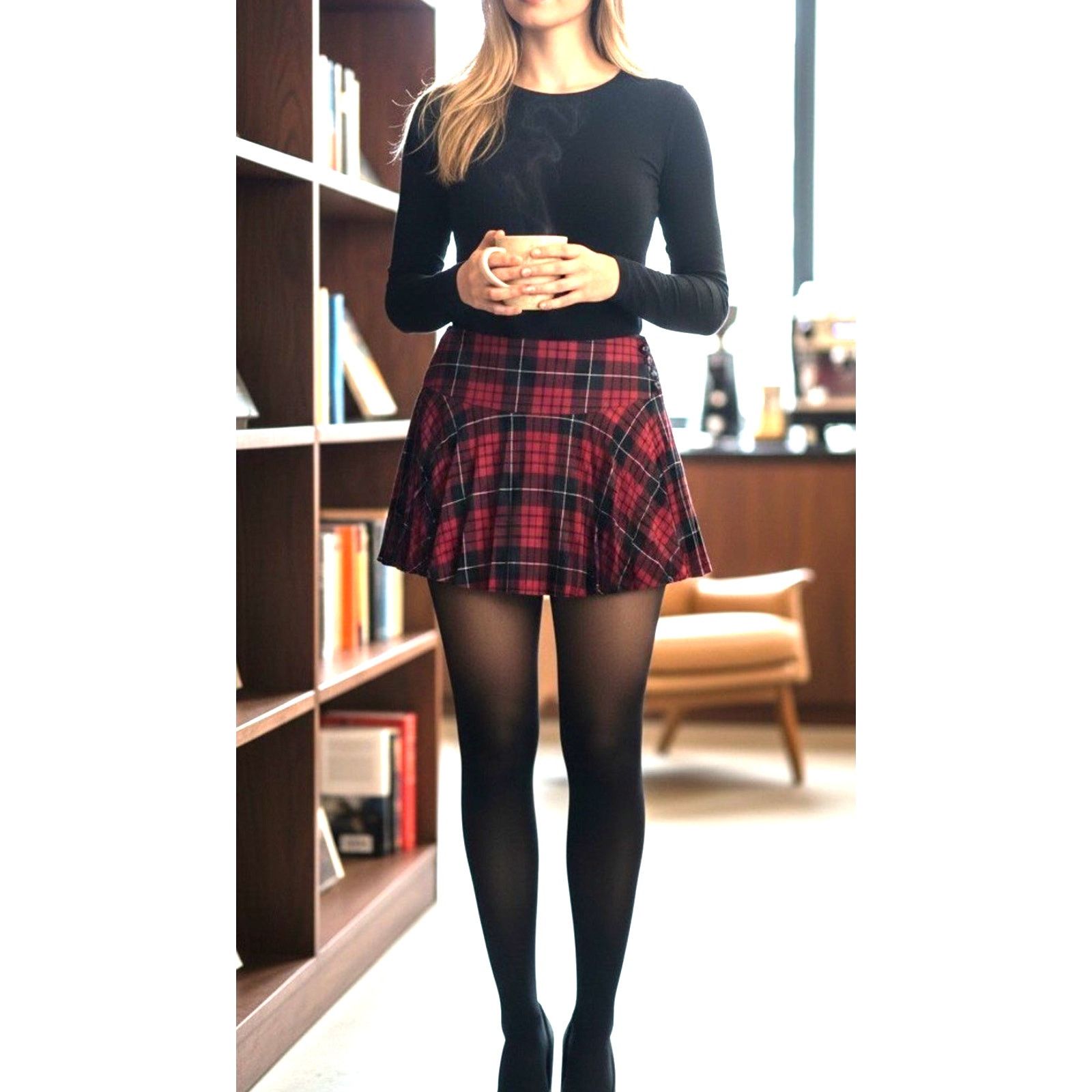 Other Y2K Charlotte Russe Micro Mini Pleated Skirt M Red Plaid Size 30" / US 8 / IT 44 - 2 Thumbnail