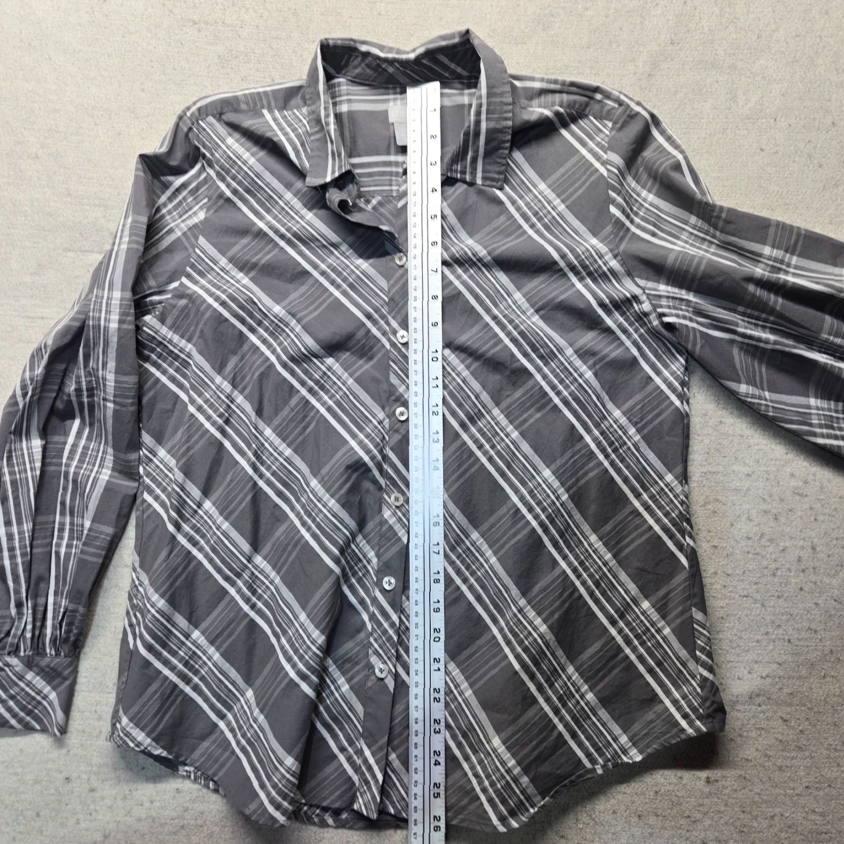 Vintage Chico's Shirt Women's Button-Up Collared Gray Striped Long Sleeve Size 2 Adult Regular Affordable Casual Gray Womens Size XS / US 0-2 / IT 36-38 - 6 Thumbnail