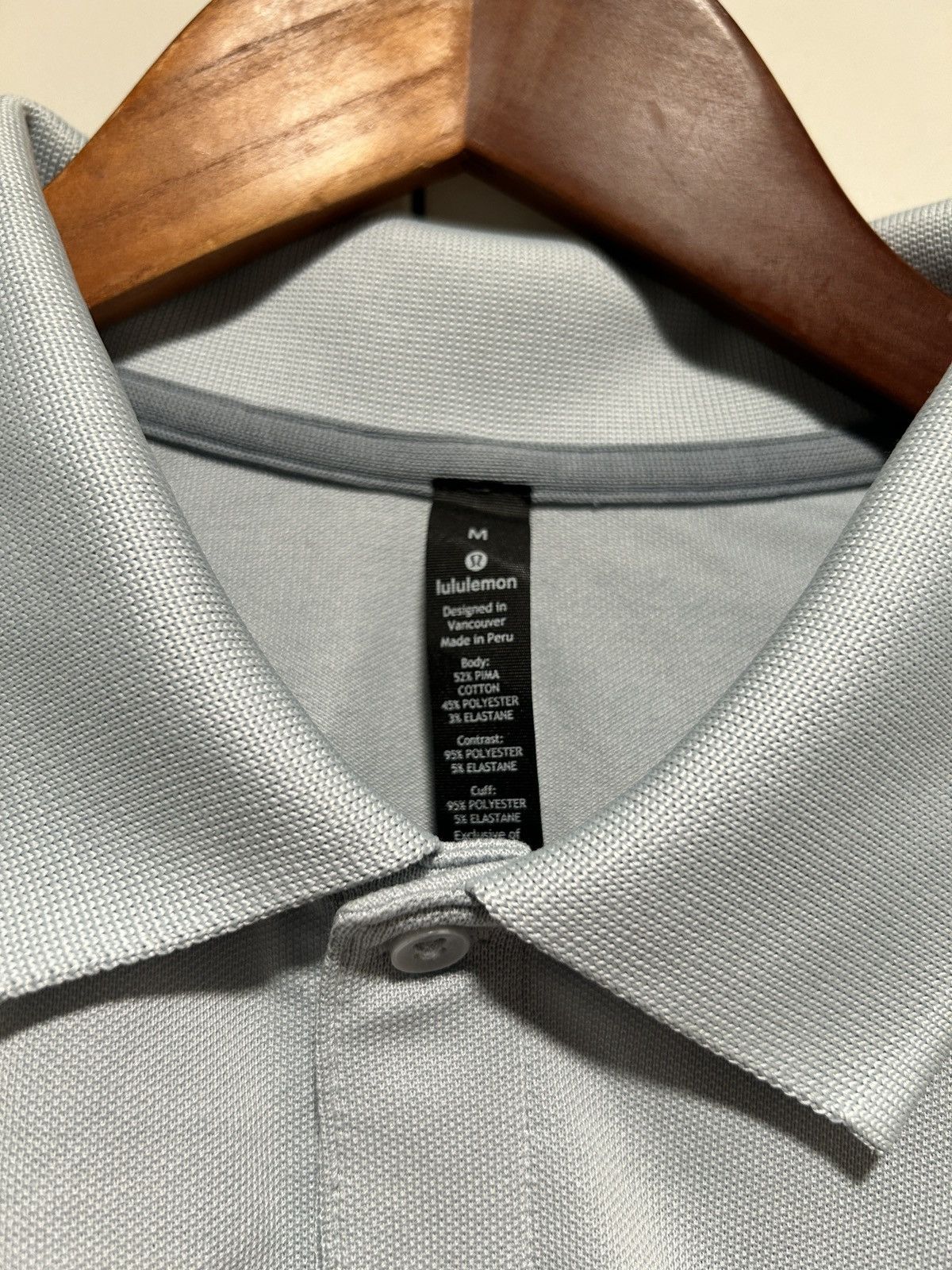Lululemon Lululemon Men's Blue Live in practice pique polo shirt tee Size US M / EU 48-50 / 2 - 2 Thumbnail