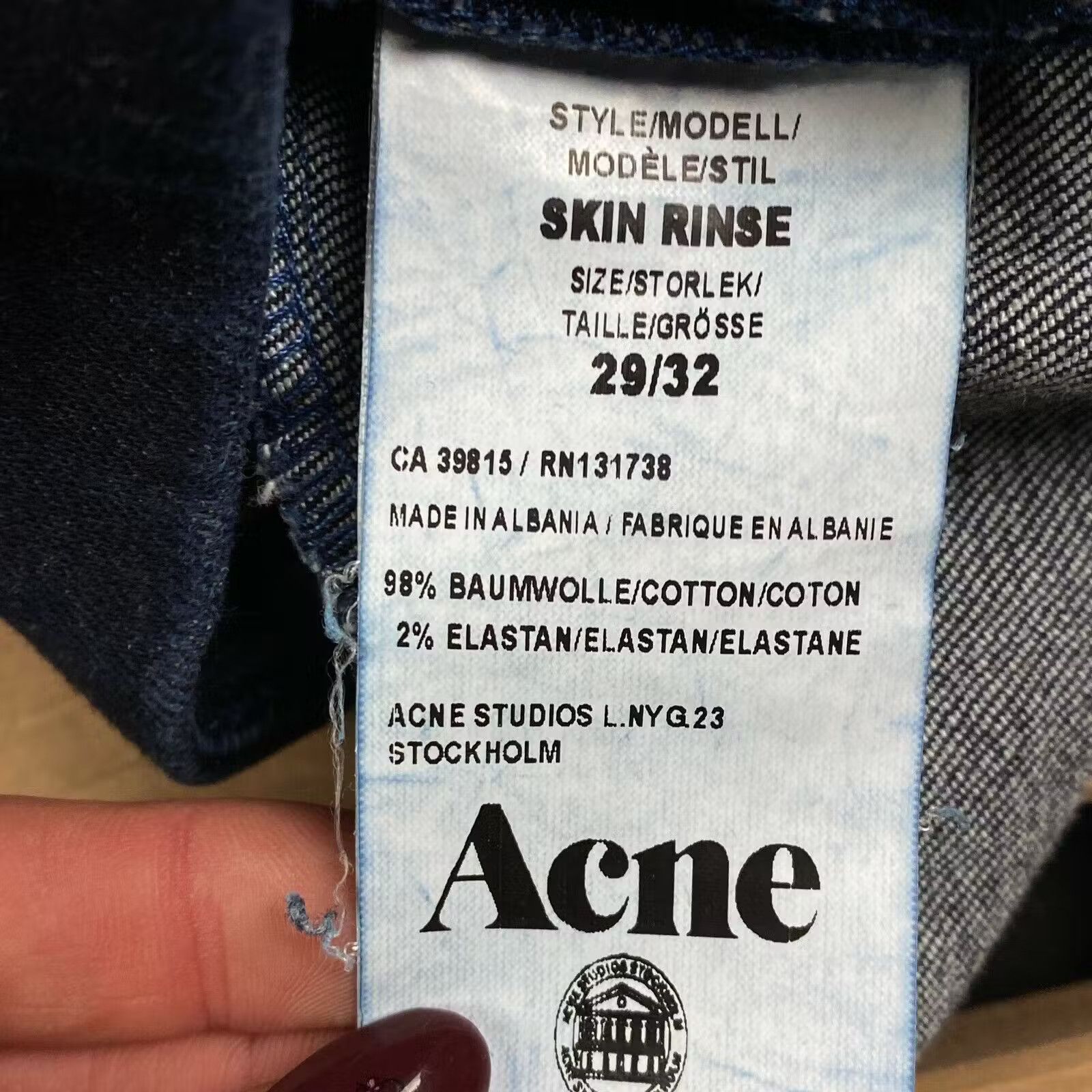 Acne Studios Womens Jeans Acne Studios Size 29 Size 29" - 7 Thumbnail