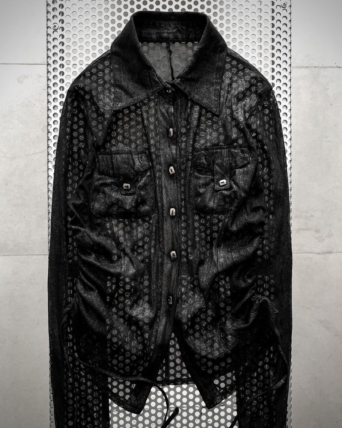 Le Grande Bleu (L.G.B.) 2000S ITM Nocturnal Bondage Mesh Shirt-Jacket Size S / US 4 / IT 40 - 2 Thumbnail