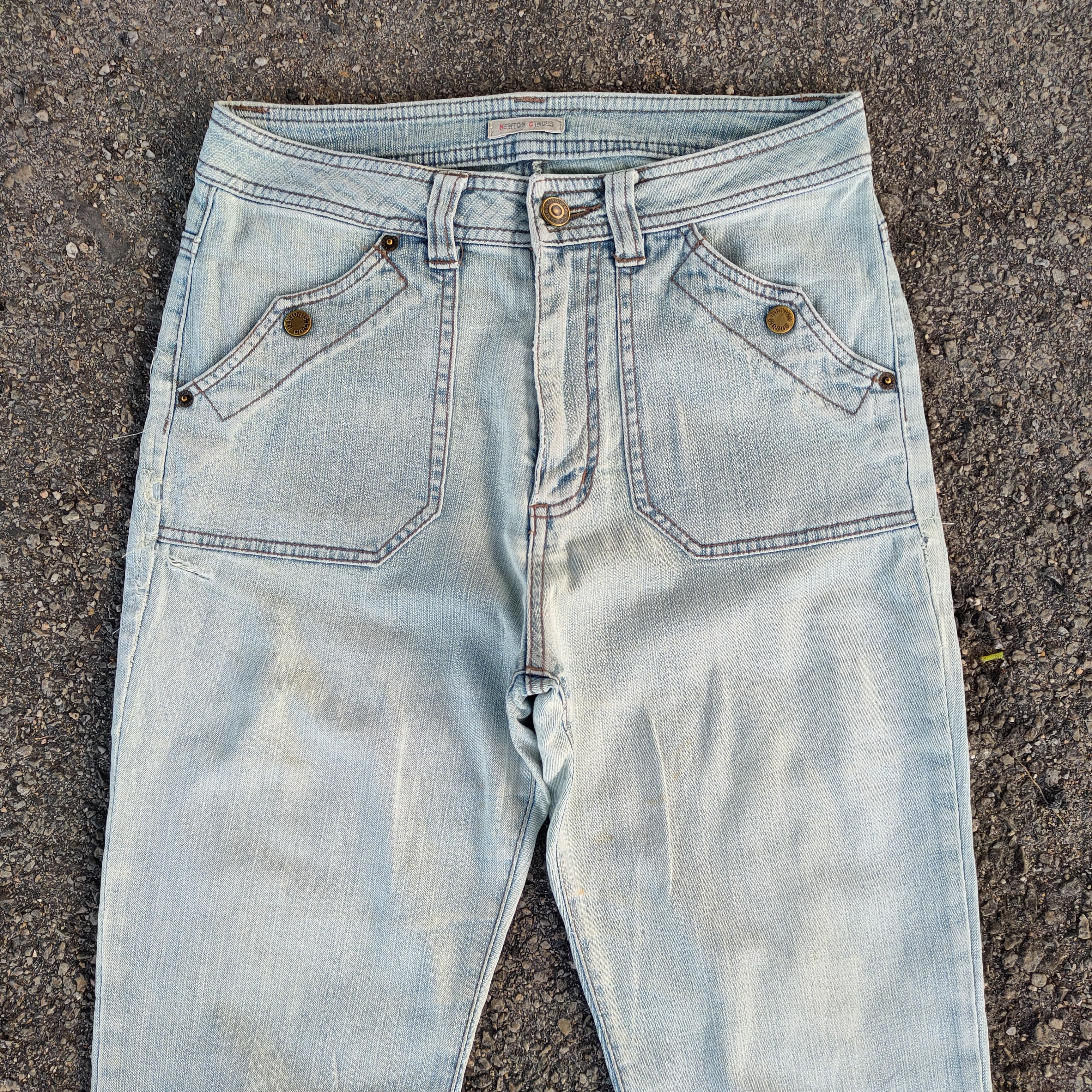 Jean × Newton × Vintage VINTAGE NEWTON CIRCUS FLARE FADED JEANS DENIM PANTS Size US 28 / EU 44 - 2 Thumbnail