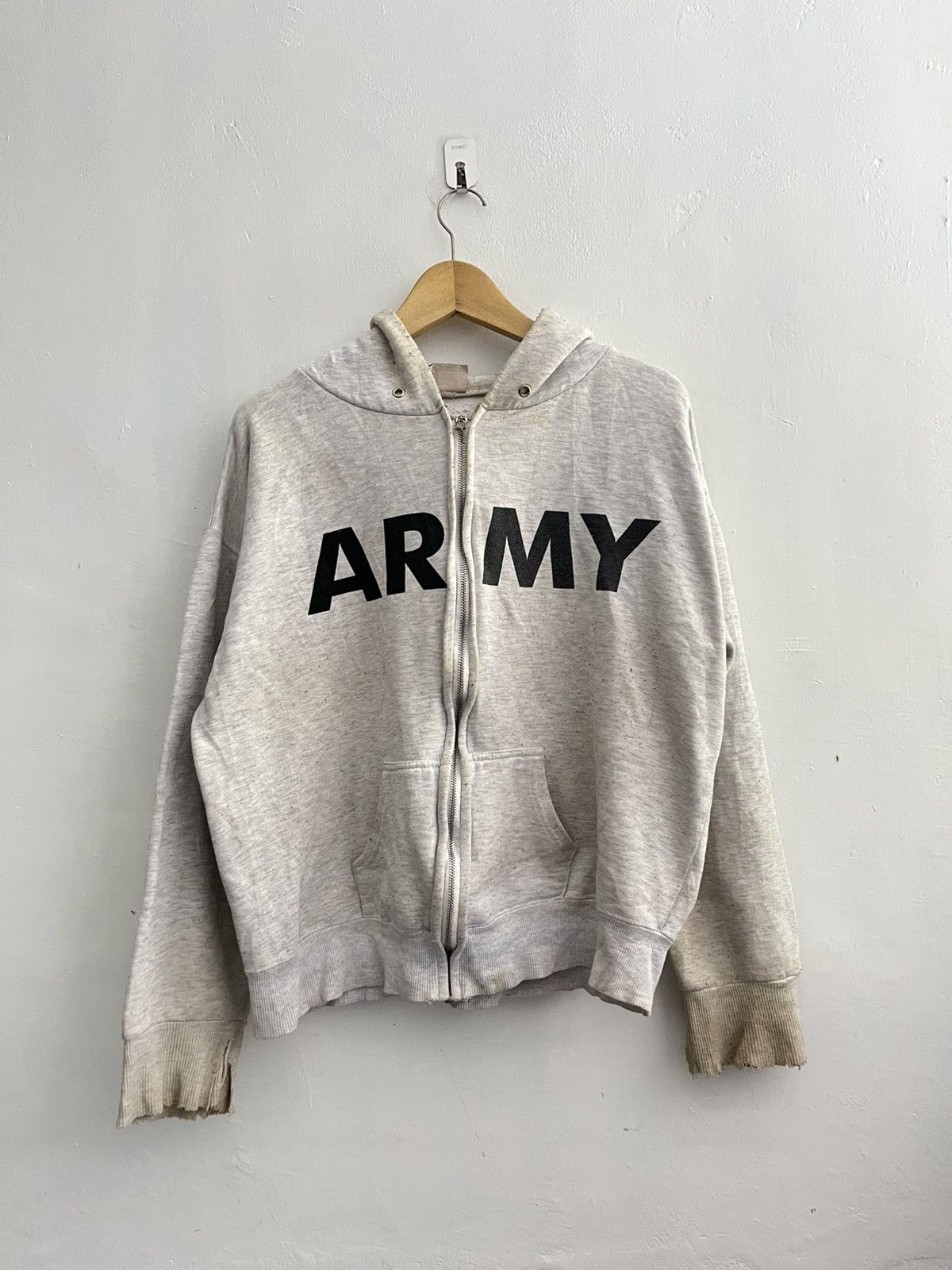 Vintage 90s Army Destroyed hoodie Size US L / EU 52-54 / 3 - 1 Thumbnail