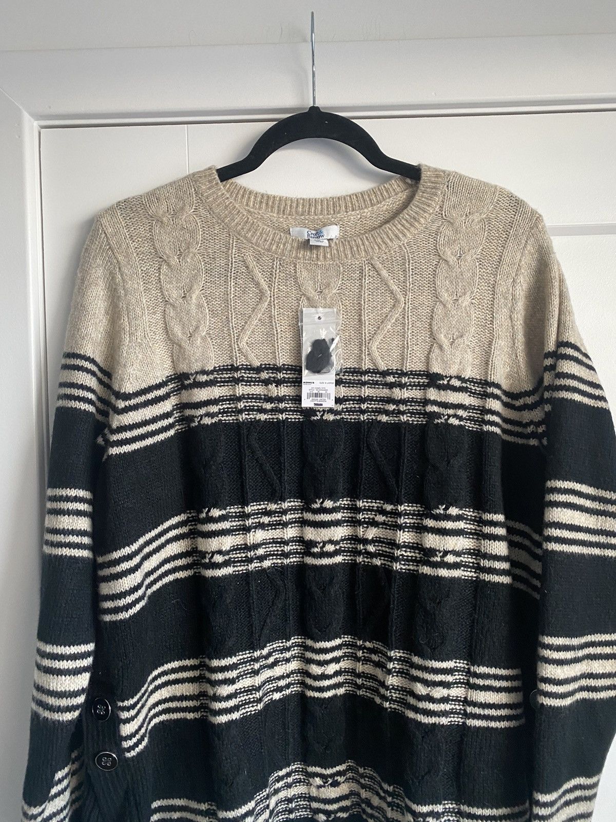 Croft & Barrow Croft & Barrow Women’s Cable Knit Striped Sweater NWT Size XL / US 12-14 / IT 48-50 - 5 Thumbnail