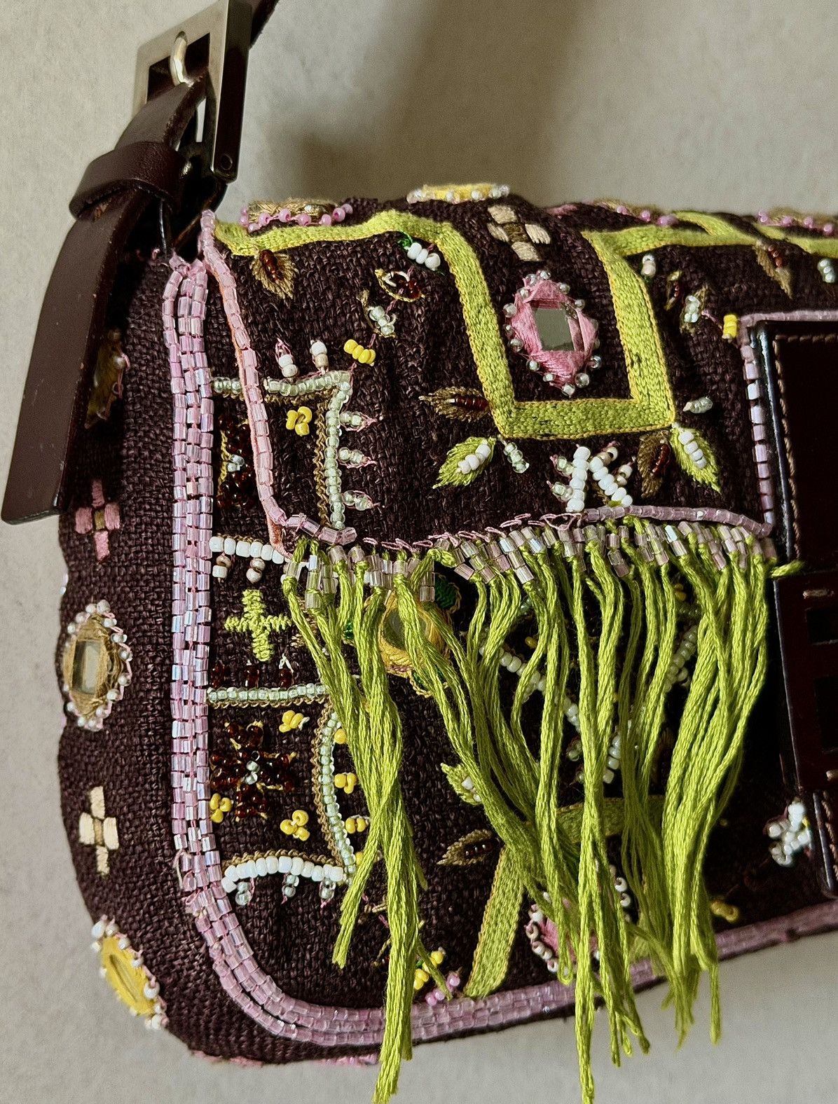 Fendi Fendi - Karl Lagerfeld - 2000's Beaded Fringe - Baguette Bag Size ONE SIZE - 4 Thumbnail