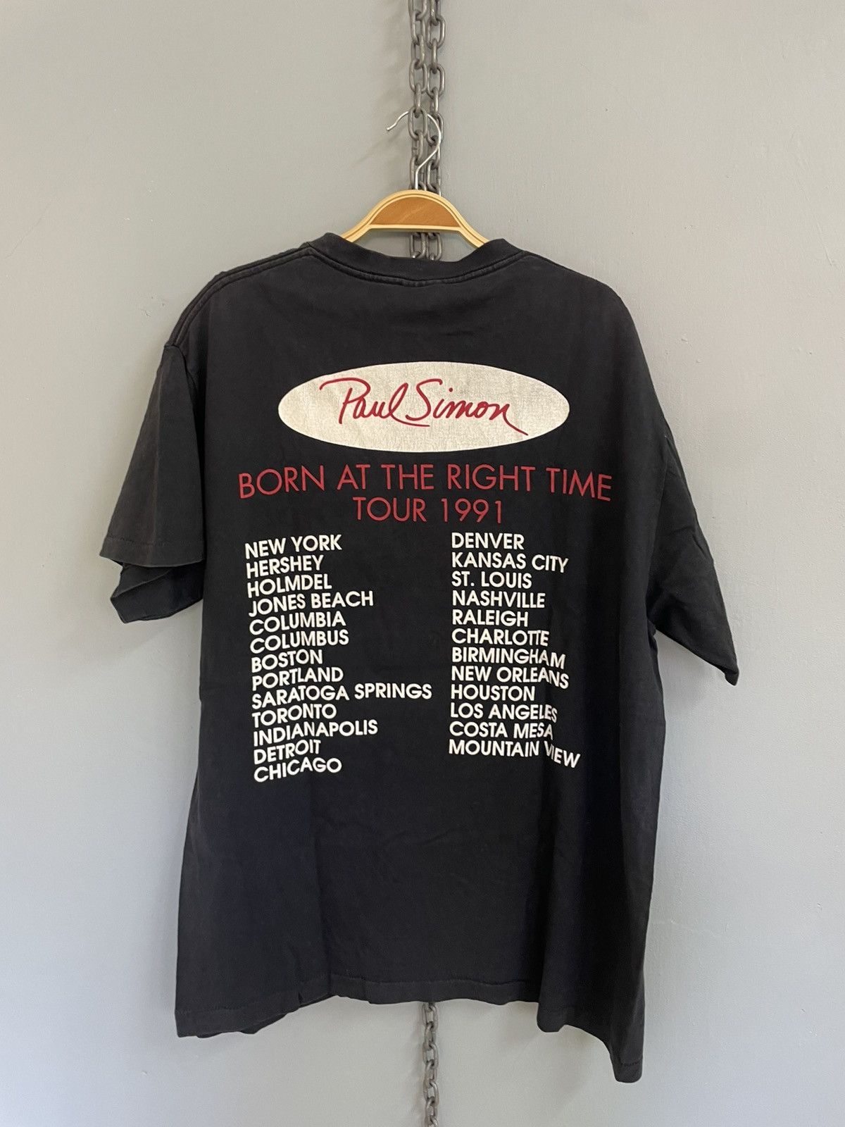 Band Tees Vintage 90s Paul Simon Born At The Right Time Tour t shirt Size US XL / EU 56 / 4 - 2 Thumbnail
