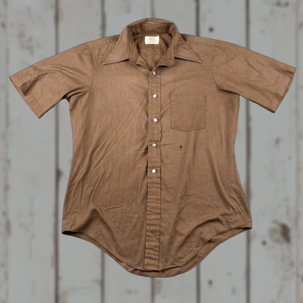 Arrow VINTAGE Arrow Shirt Mens XL Short Sleeve Brown Button Up 80s 90s Size US XL / EU 56 / 4 - 1 Thumbnail
