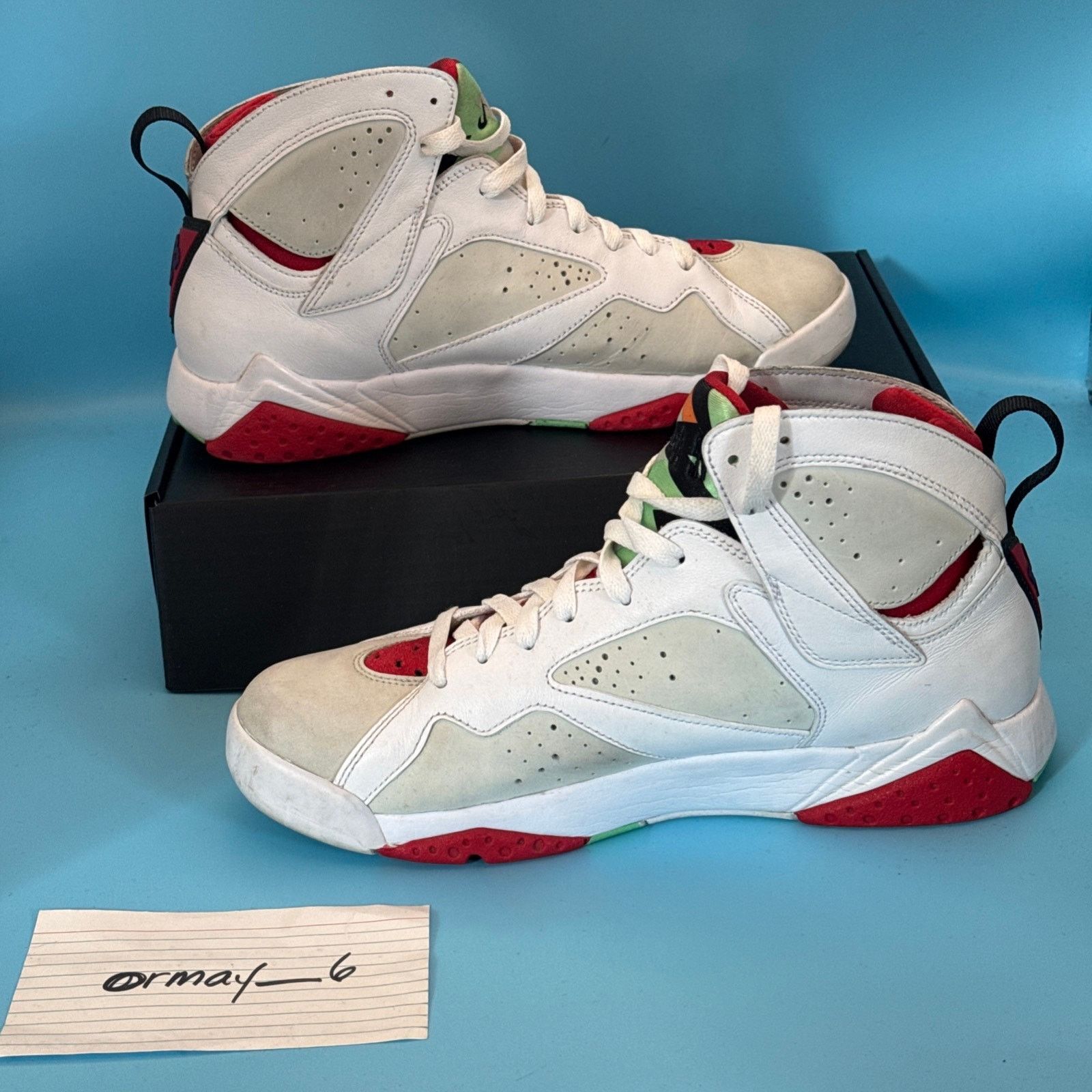 Jordan Brand Air Jordan 7 Retro 2015 Hare m9 w10.5 Size US 9 / EU 42 - 2 Thumbnail