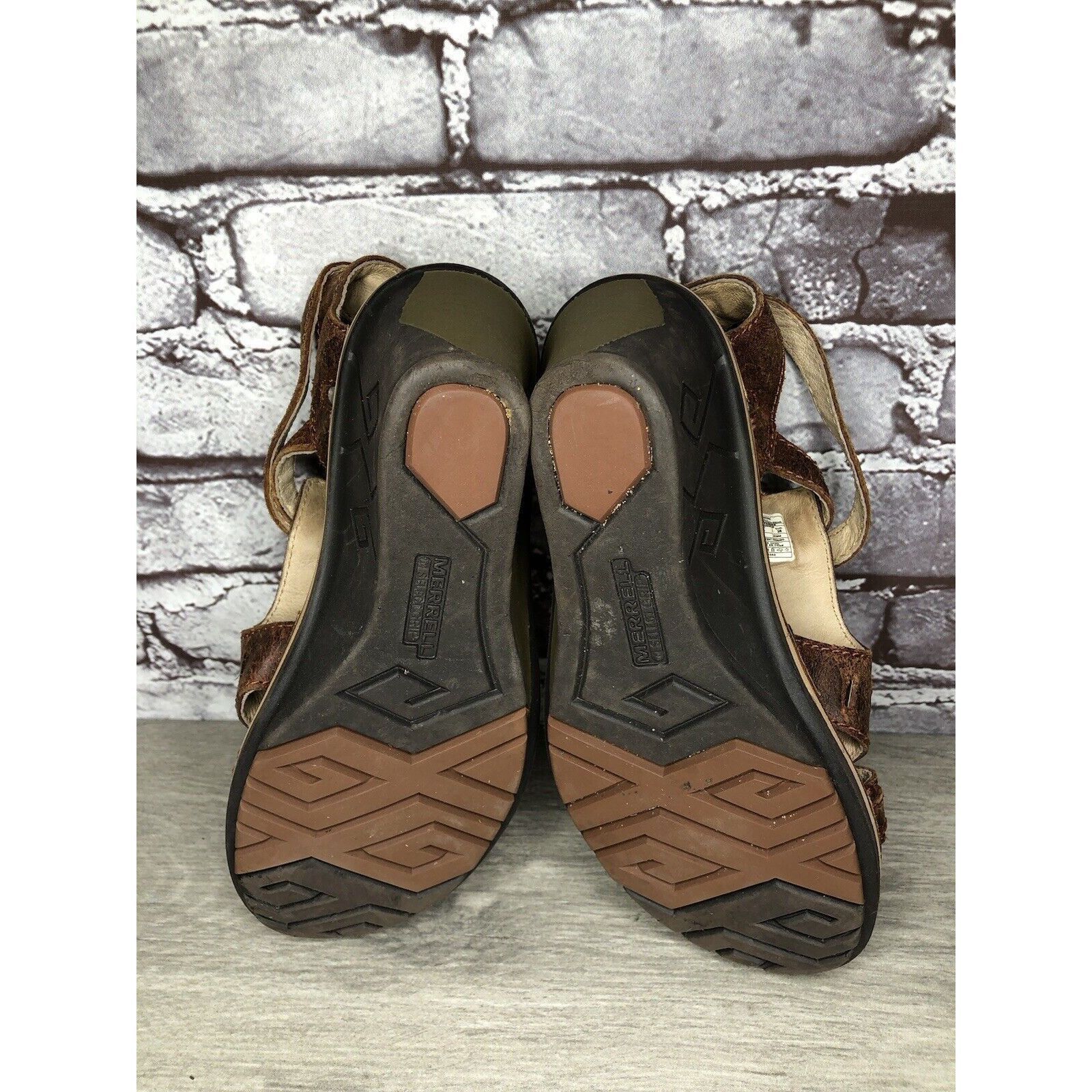 Merrell Merrell Sirah Prairie Brown Leather Wedge AnkleStrap Sandals Size US 7 / IT 37 - 22 Thumbnail