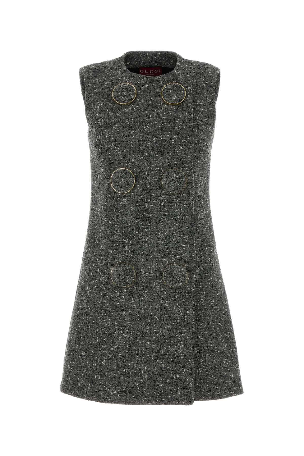 Gucci Melange Grey Wool Blend Mini Dress Size S / US 4 / IT 40 - 1 Thumbnail