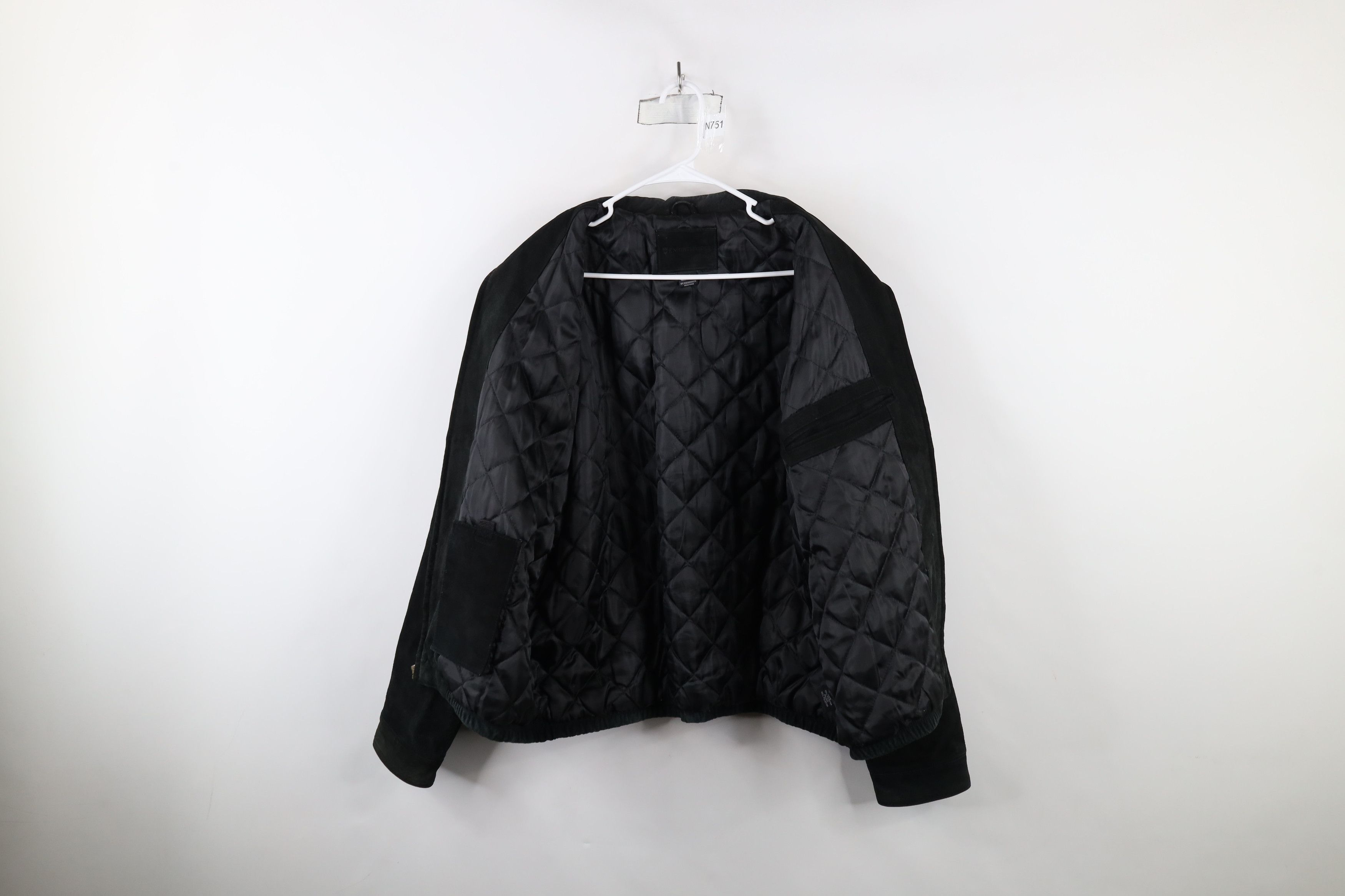 Vintage Vintage 90s Streetwear Faded Quilted Suede Leather Jacket Size US L / EU 52-54 / 3 - 12 Thumbnail