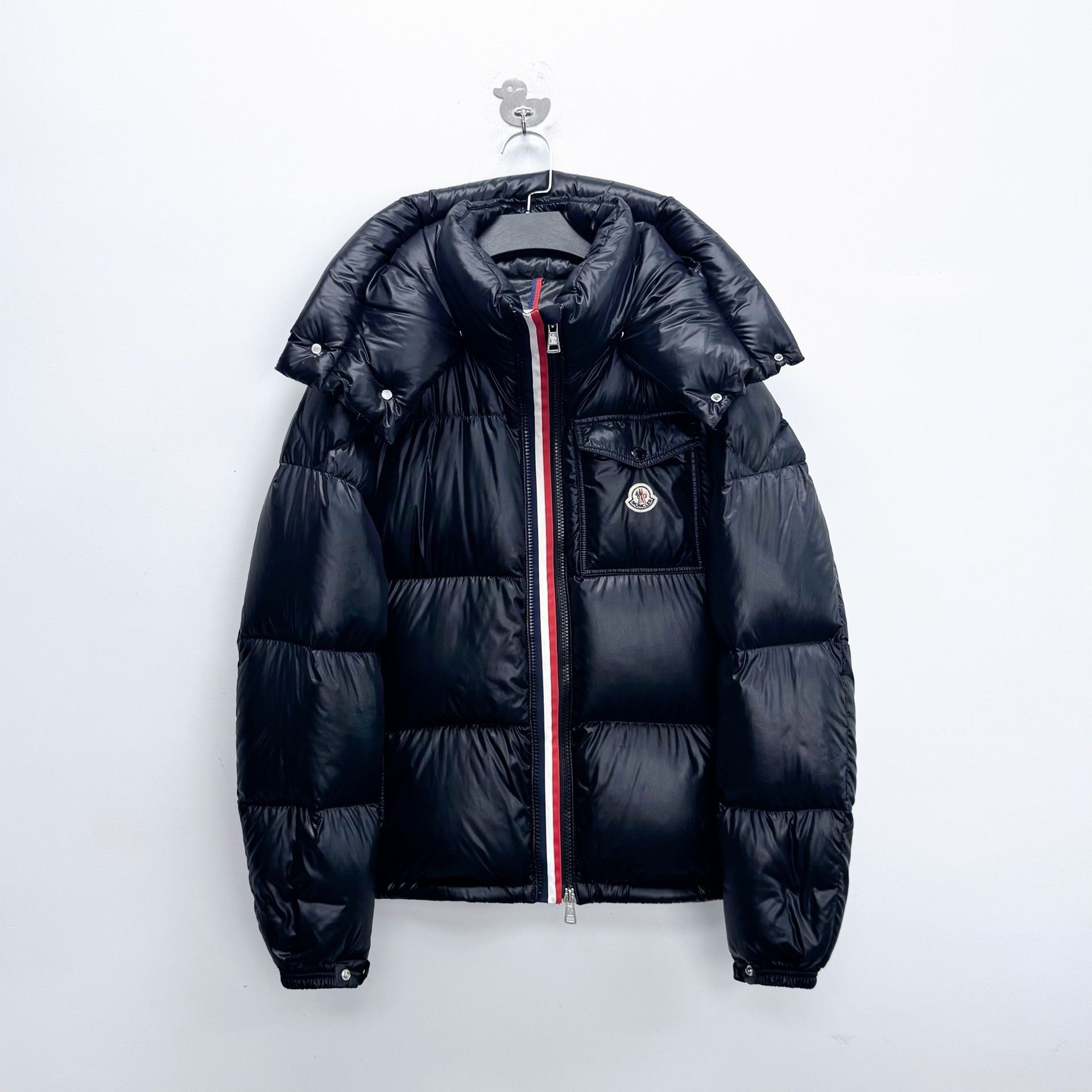Moncler Moncler Montbeliard Black Shiny Hooded Down Jacket Size US XXL / EU 58 / 5 - 1 Thumbnail