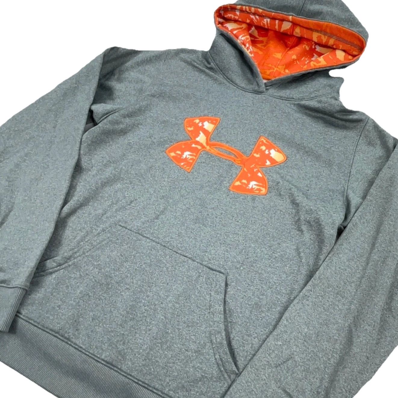 Under Armour Under Armour Hoodie Women M Gray Orange Sweatshirt Storm Semi Fitted Pullover Baggy? Size M / US 6-8 / IT 42-44 - 2 Thumbnail