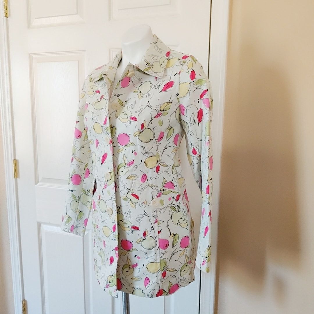 Loft apple print trench coat sz SP Size S / US 4 / IT 40 - 3 Thumbnail