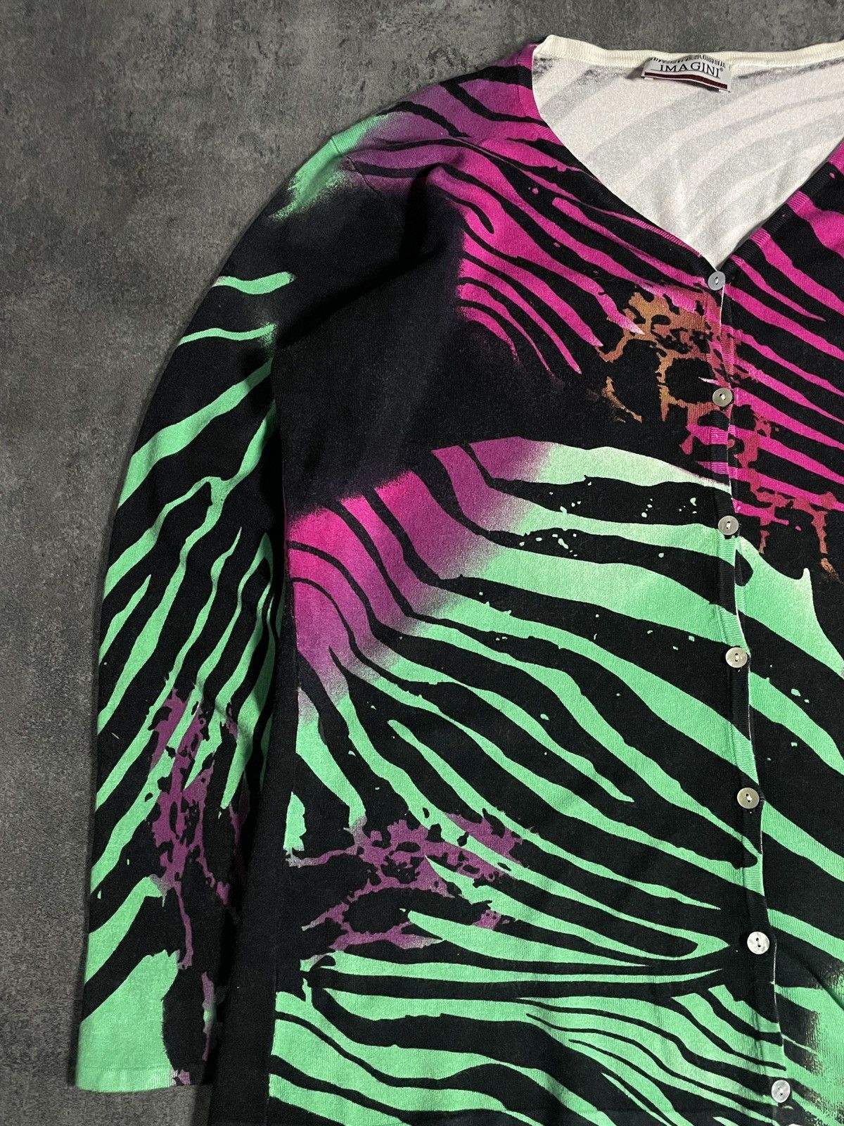 Vintage Viscose Luxury Vintage Y2K Cardigan Rare Hype Boxy Fit Size L / US 10 / IT 46 - 2 Thumbnail