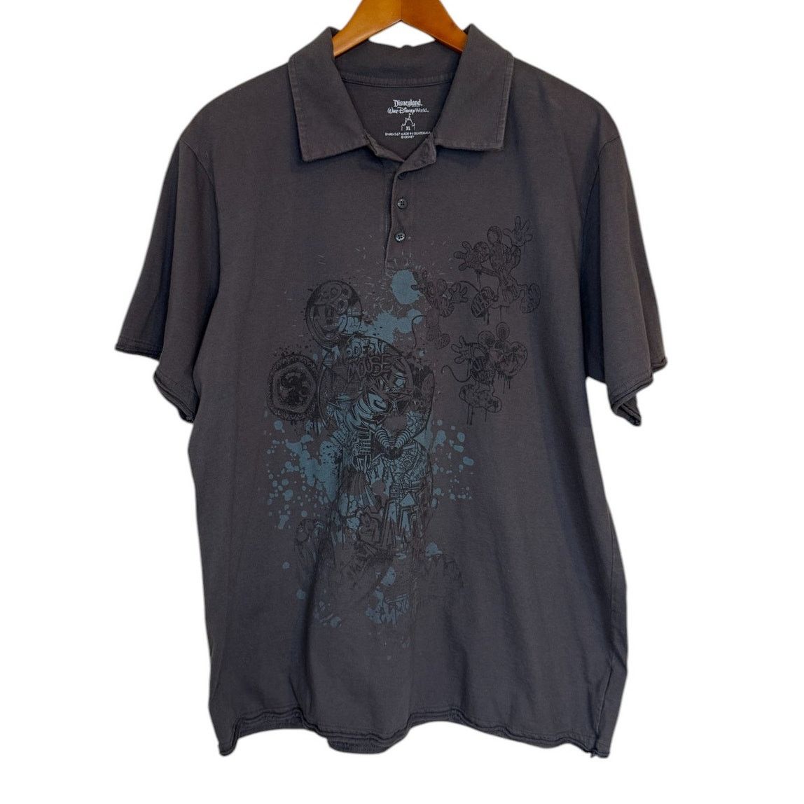 Disney Disneyland Polo Shirt Men X Large Gray Mickey Mouse Size US XL / EU 56 / 4 - 1 Thumbnail