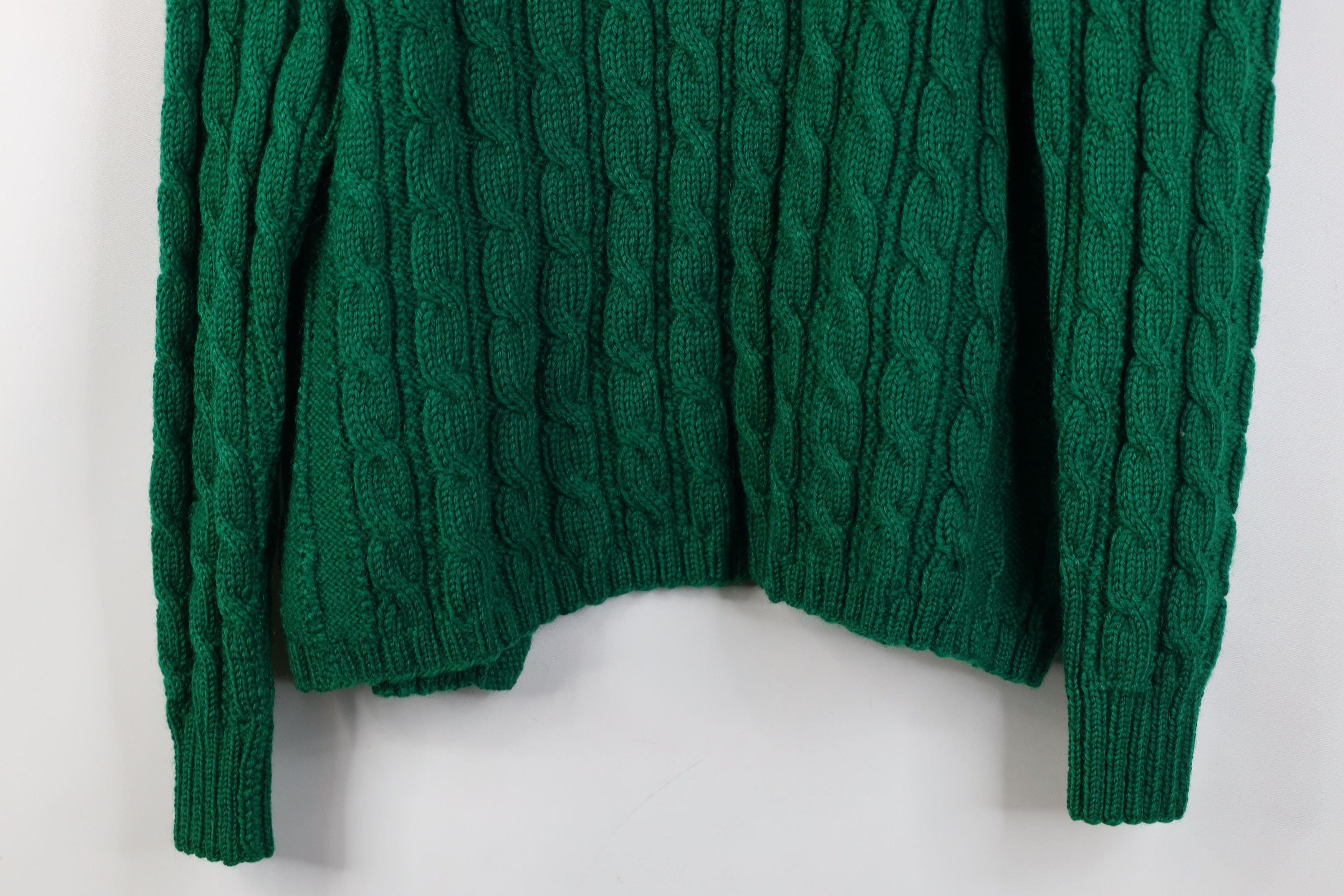 Vintage Vintage 60s Cable Knit Fisherman Open Cardigan Sweater Green Size M / US 6-8 / IT 42-44 - 10 Thumbnail