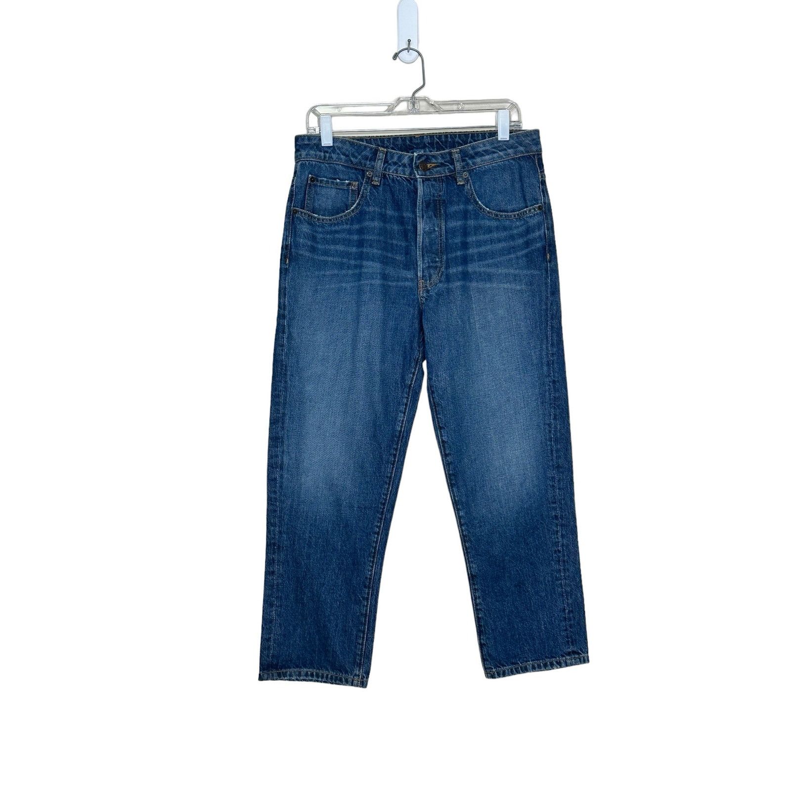6397 6397 Blue Button Closure Shorty Cropped Baggy Jeans size 27 Size 32" / US 10 / IT 46 - 12 Thumbnail