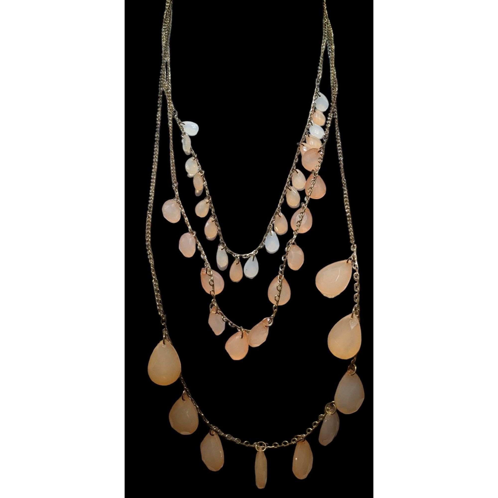 Other Bohemian Layered Necklace With Peach Teardrop Beads Size ONE SIZE - 3 Thumbnail